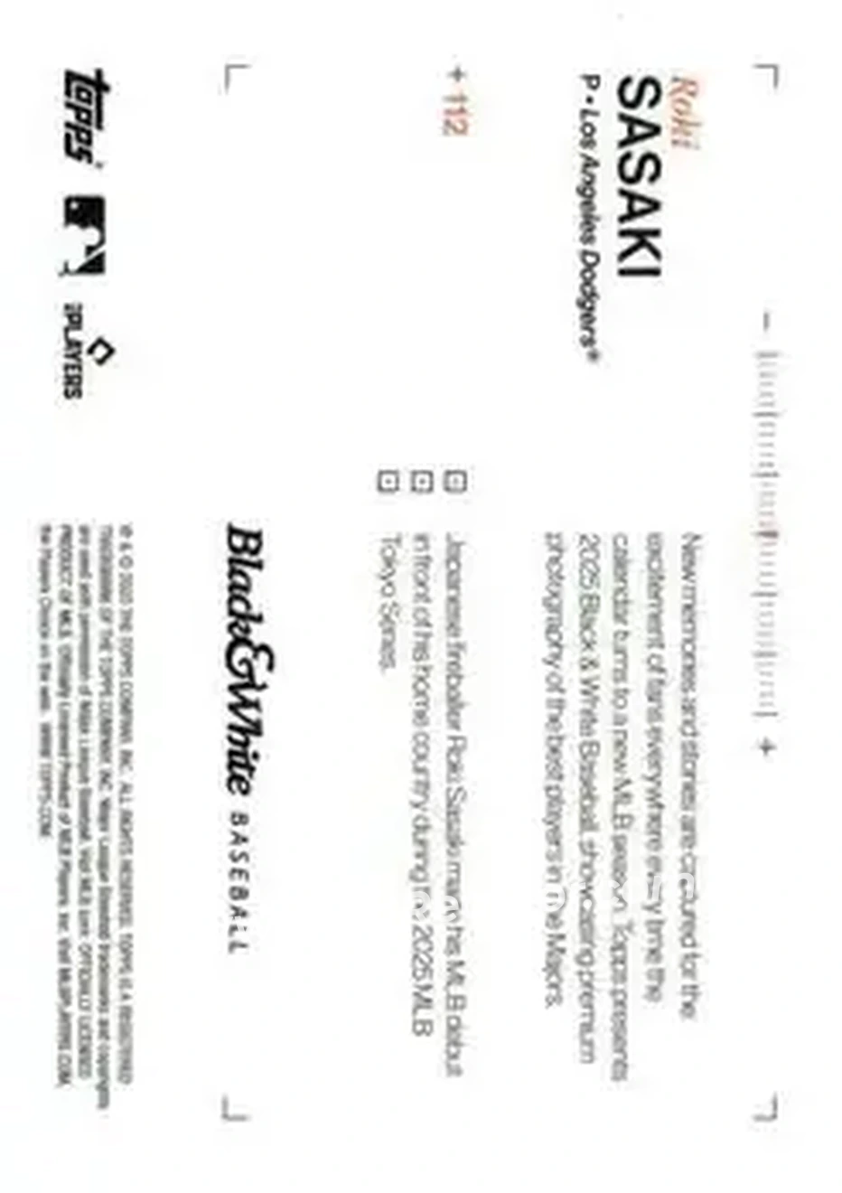 Back of Roki Sasaki
