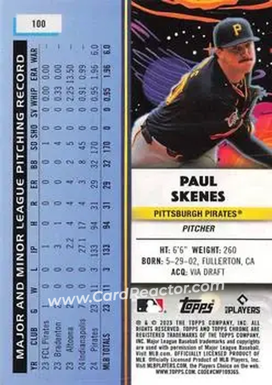 Back of Paul Skenes