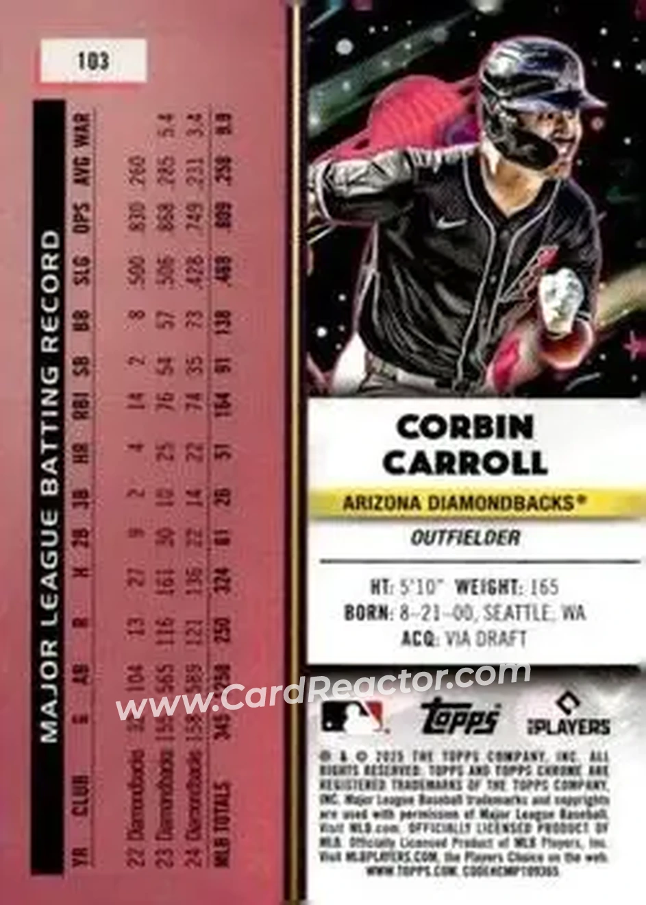 Back of Corbin Carroll