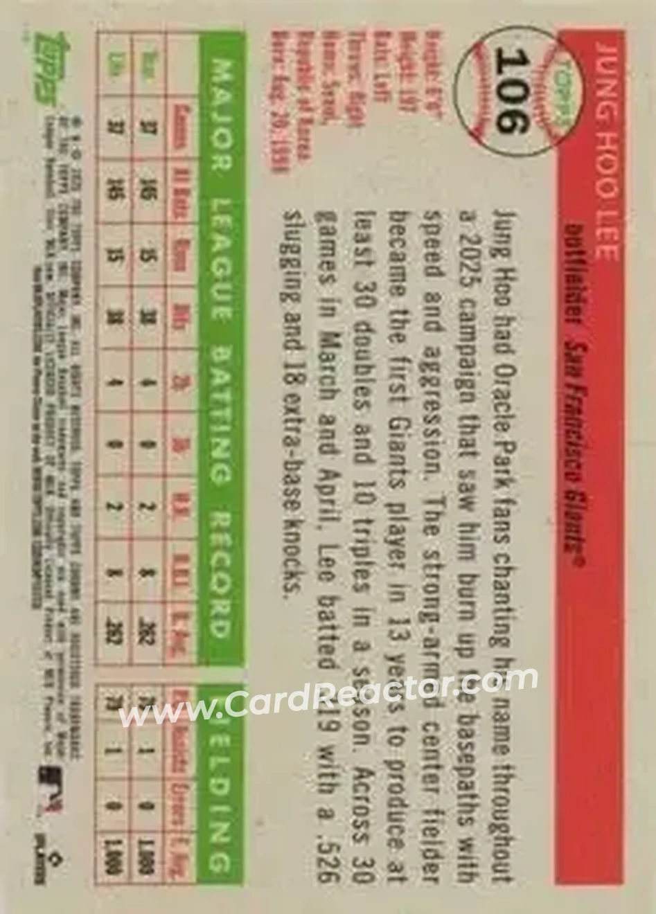 Back of Jung Hoo Lee