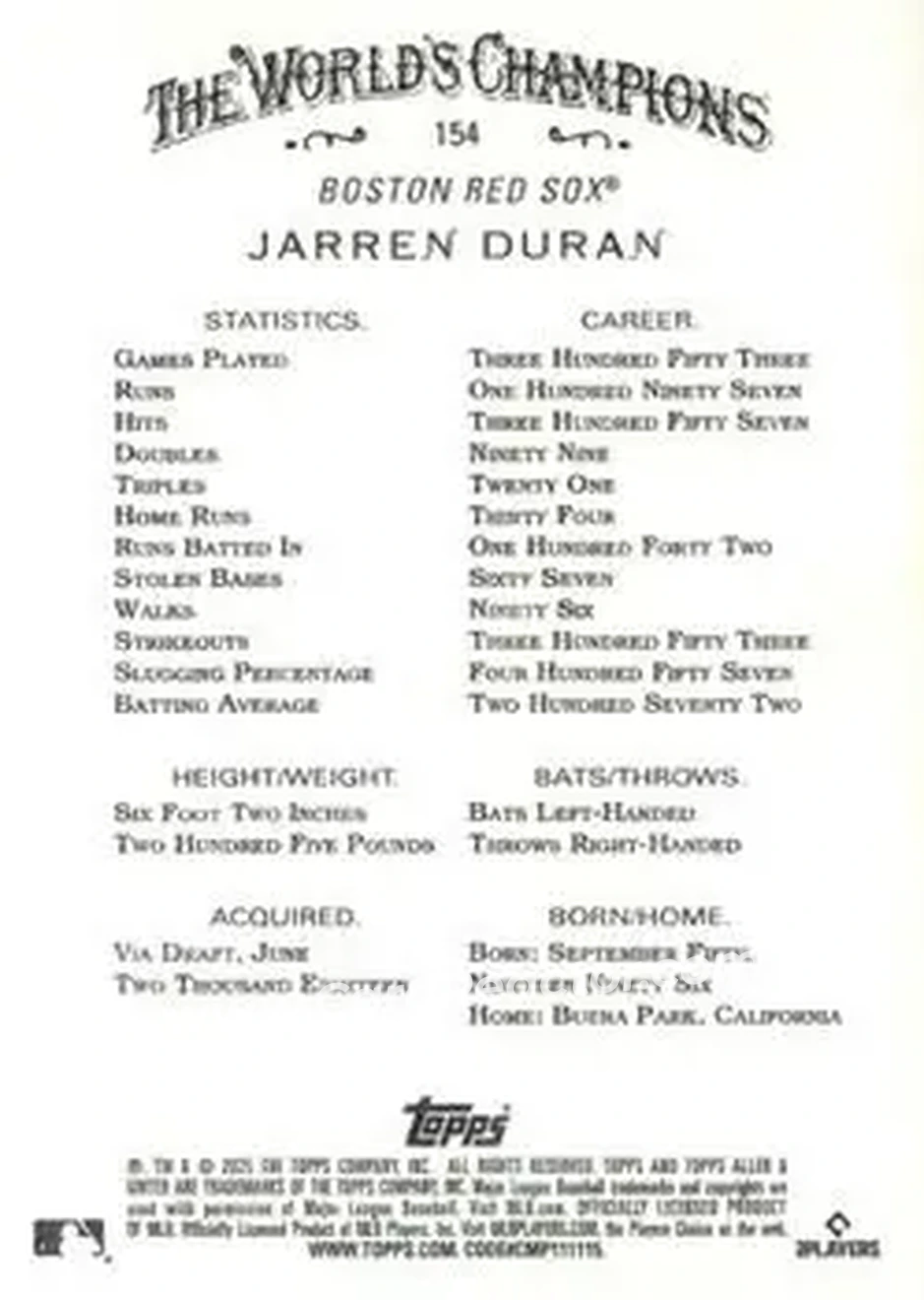 Back of Jarren Duran