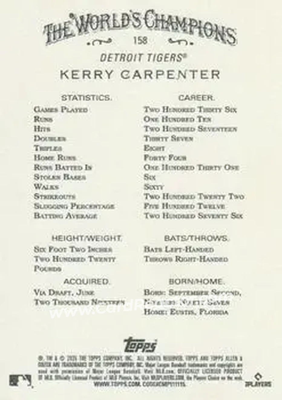 Back of Kerry Carpenter