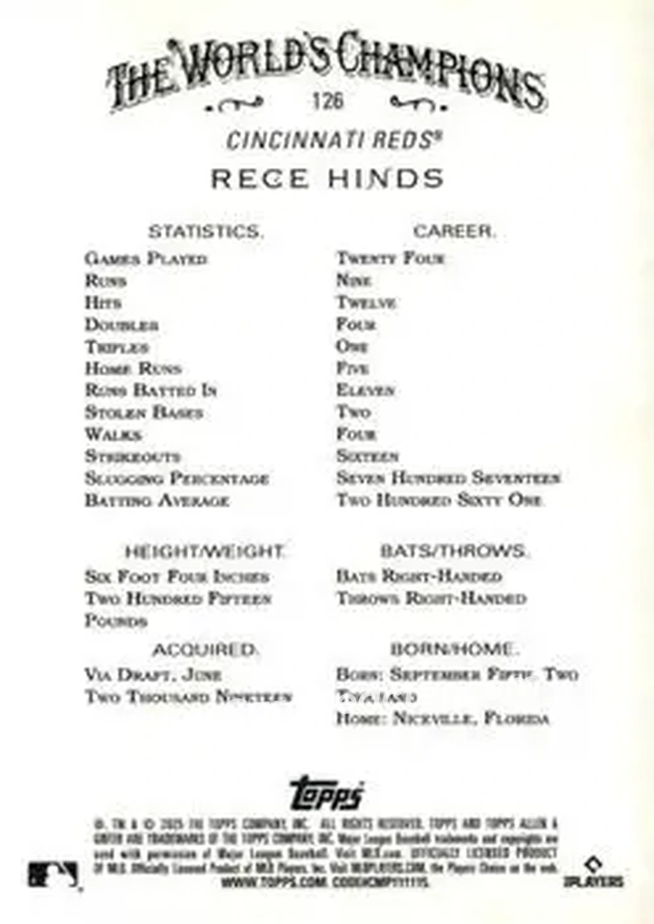 Back of Rece Hinds