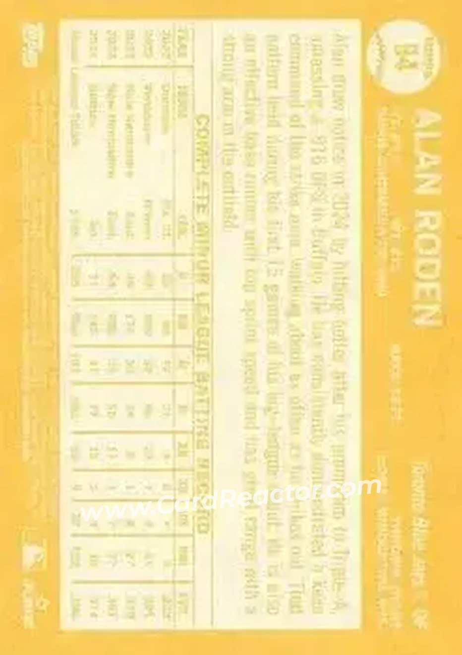 Back of Alan Roden
