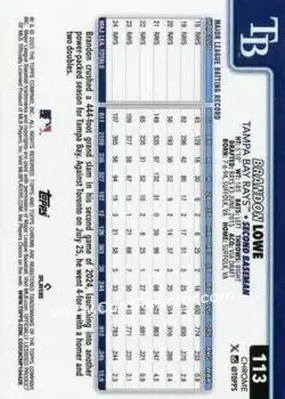 Back of Brandon Lowe