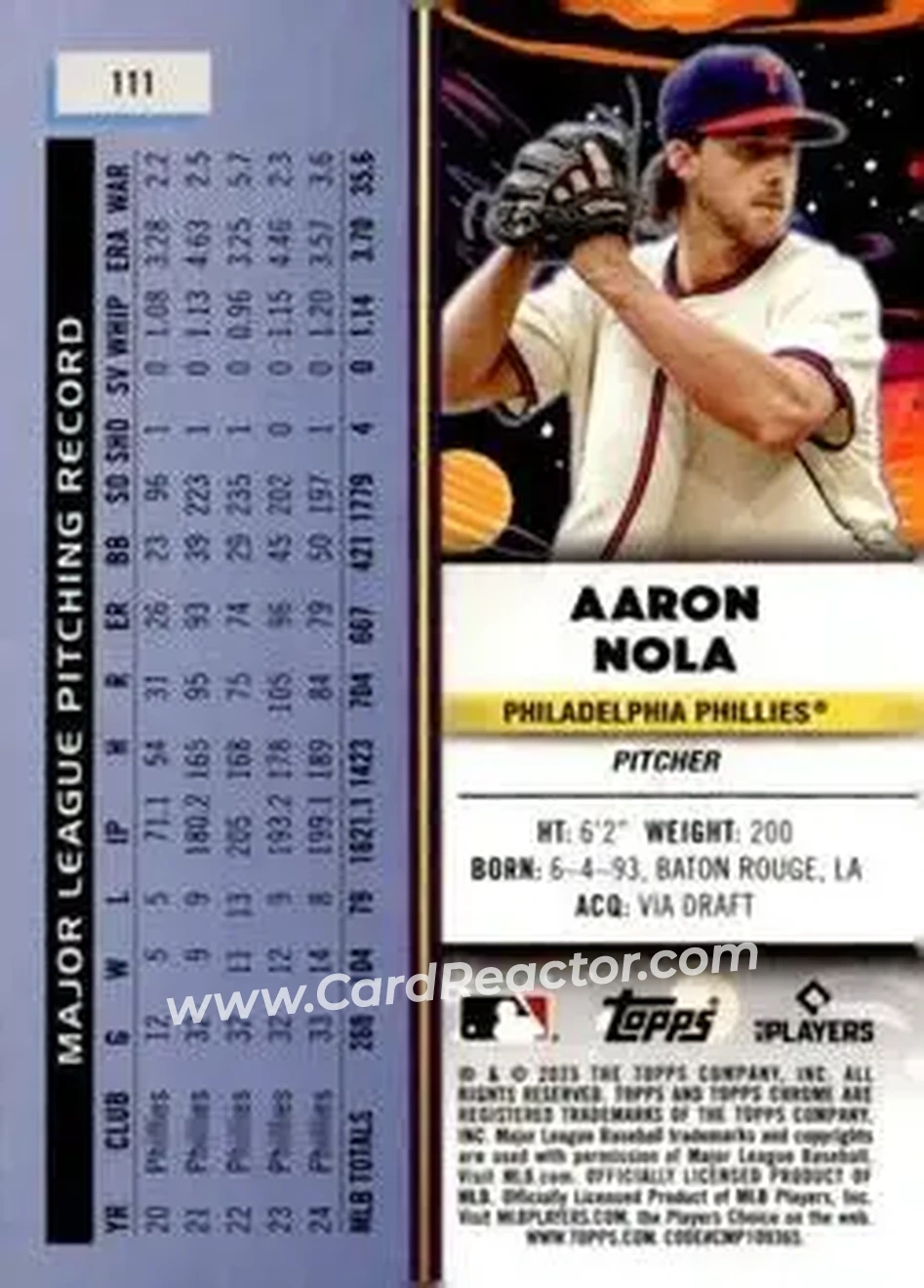 Back of Aaron Nola