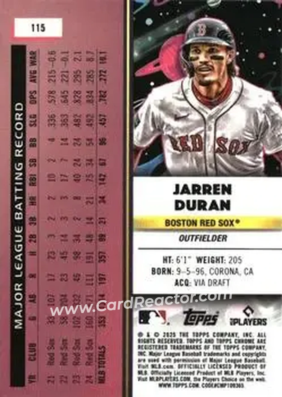 Back of Jarren Duran