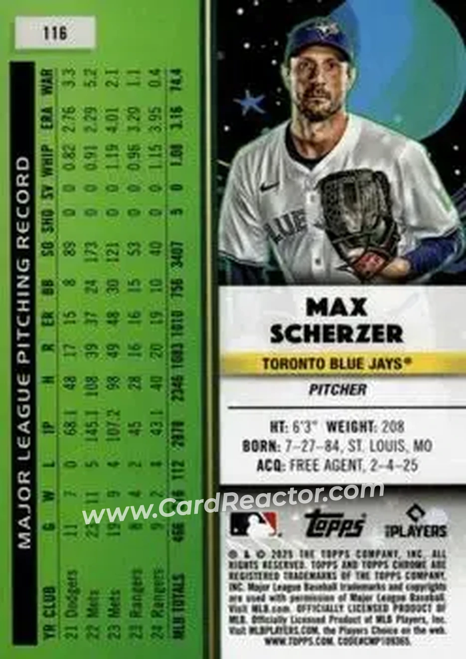 Back of Max Scherzer