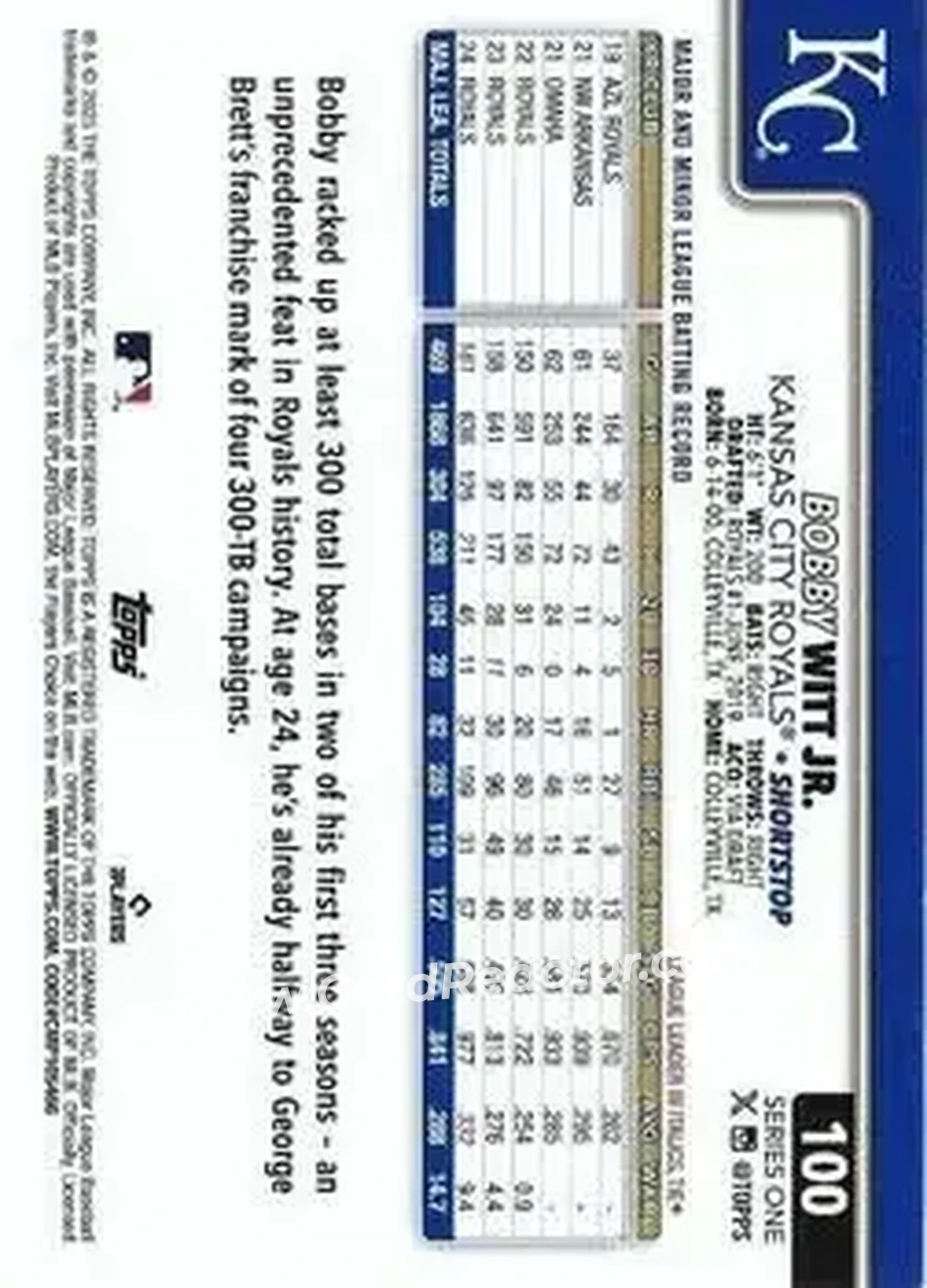 Back of Bobby Witt Jr.