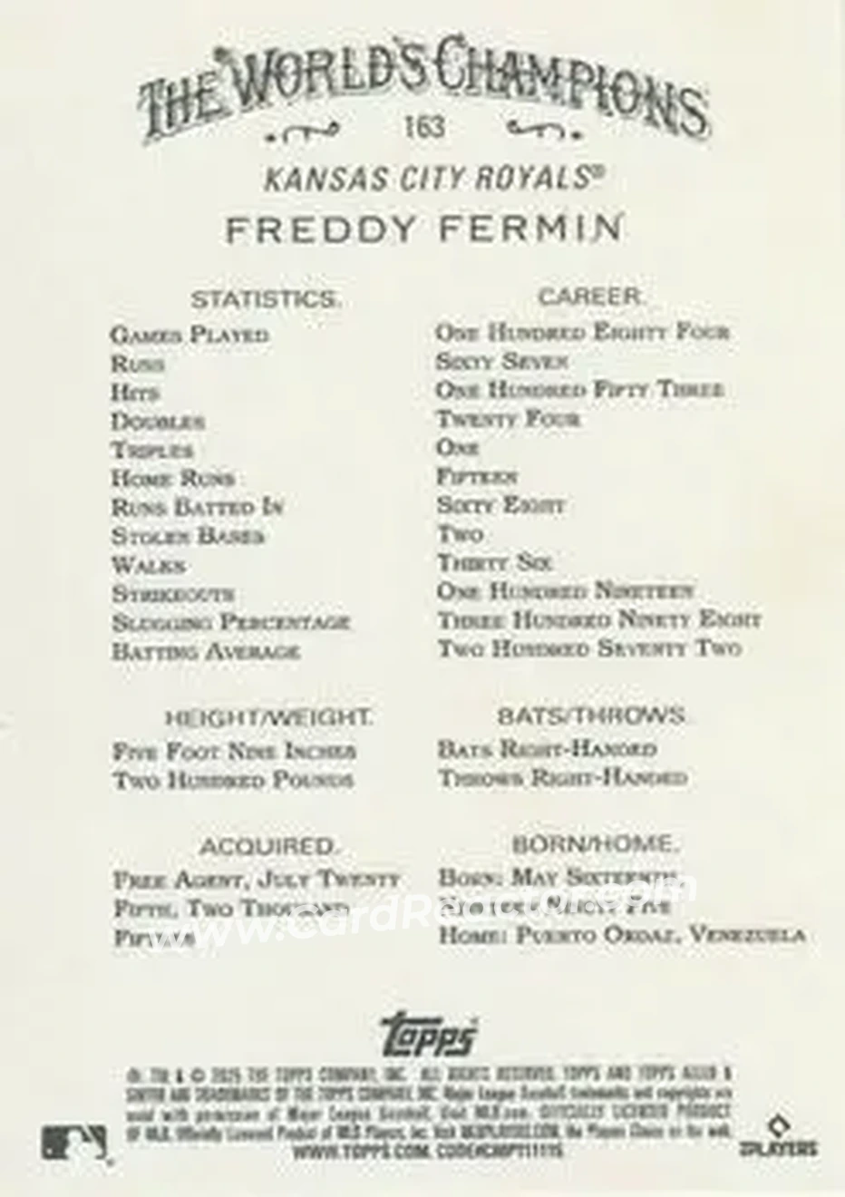 Back of Freddy Fermin