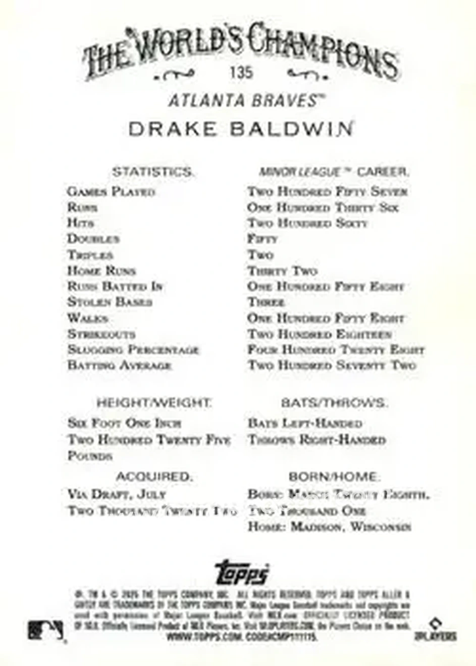 Back of Drake Baldwin