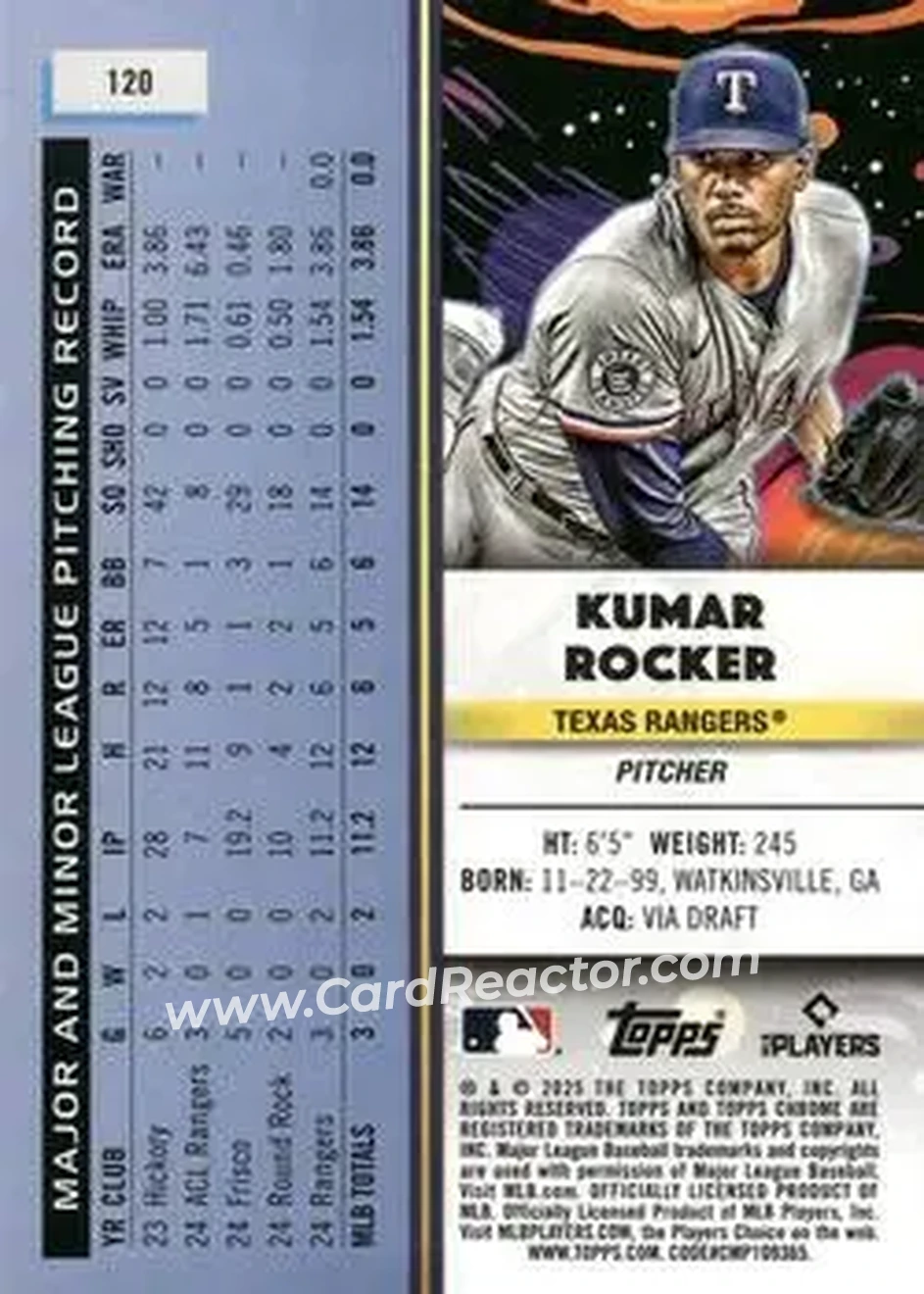 Back of Kumar Rocker