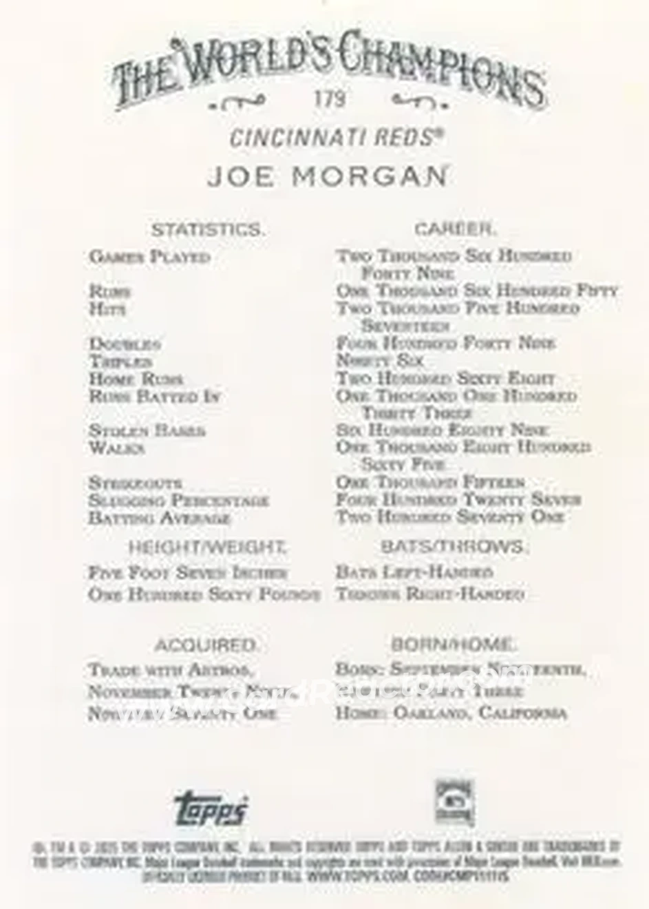Back of Joe Morgan