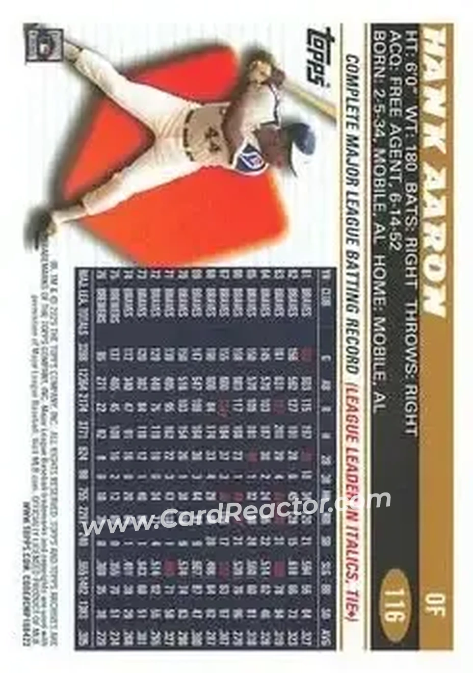 Back of Hank Aaron