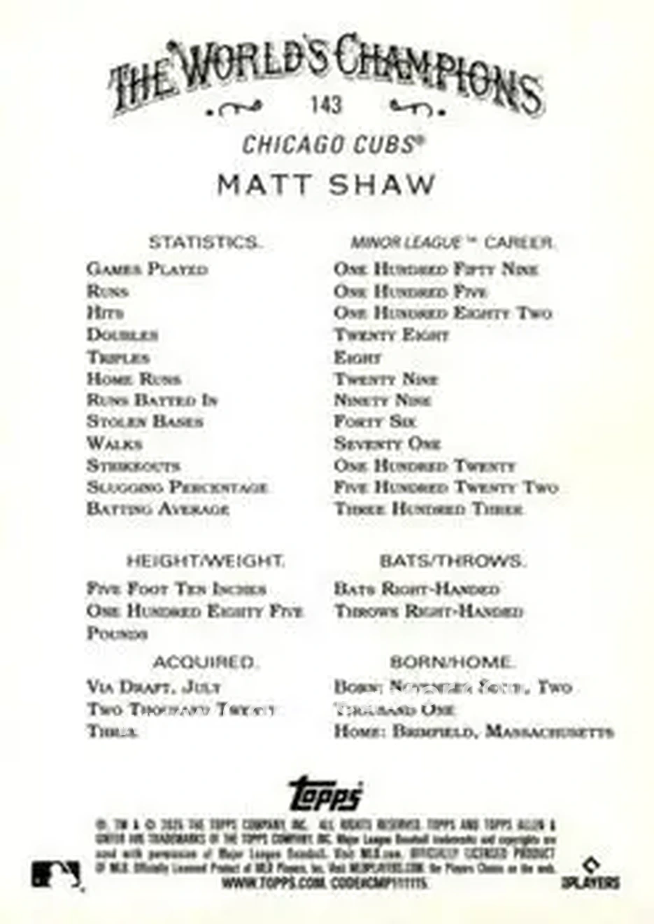 Back of Matt Shaw
