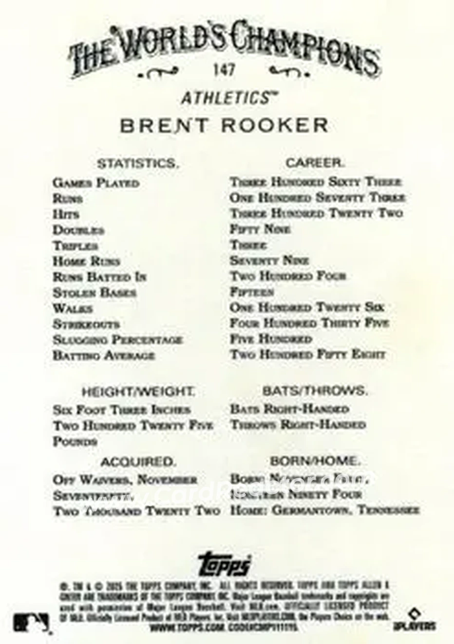 Back of Brent Rooker