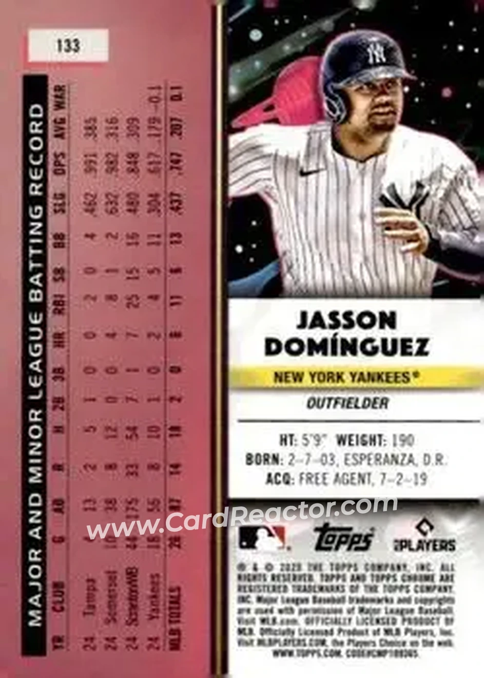 Back of Jasson Domínguez
