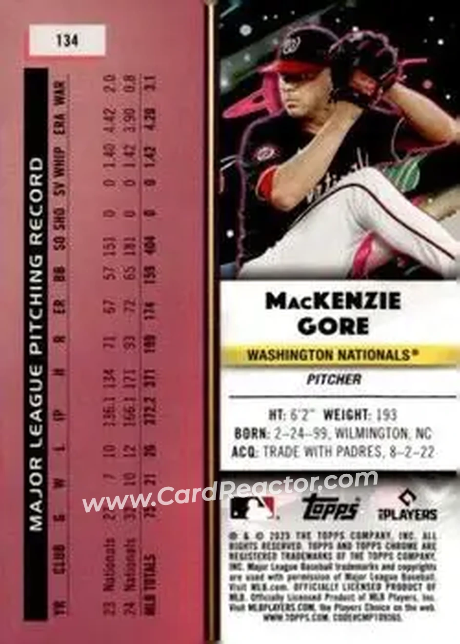 Back of Mackenzie Gore