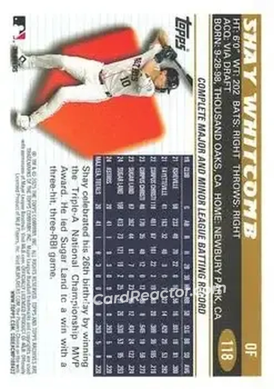 Back of Shay Whitcomb