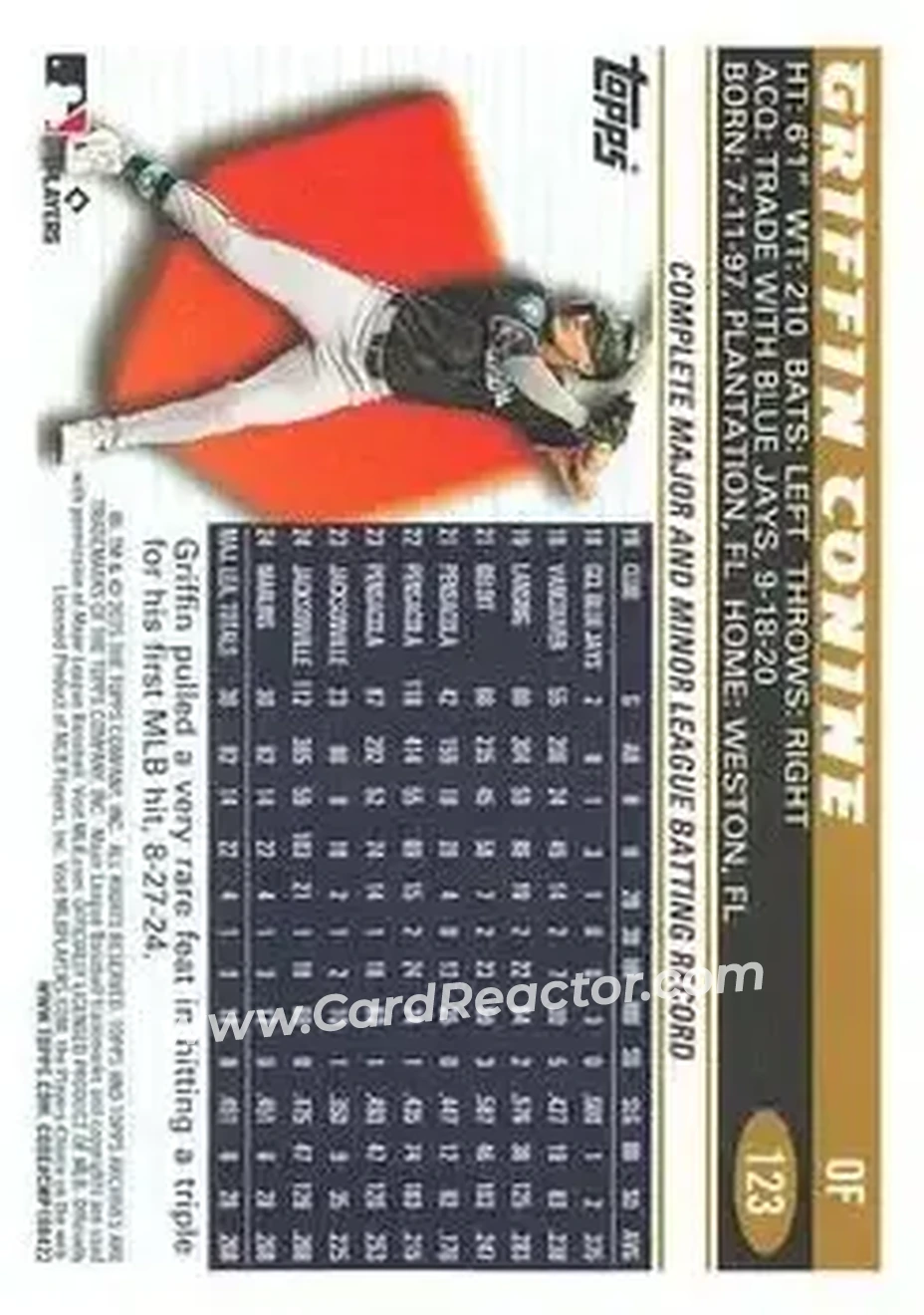 Back of Griffin Conine
