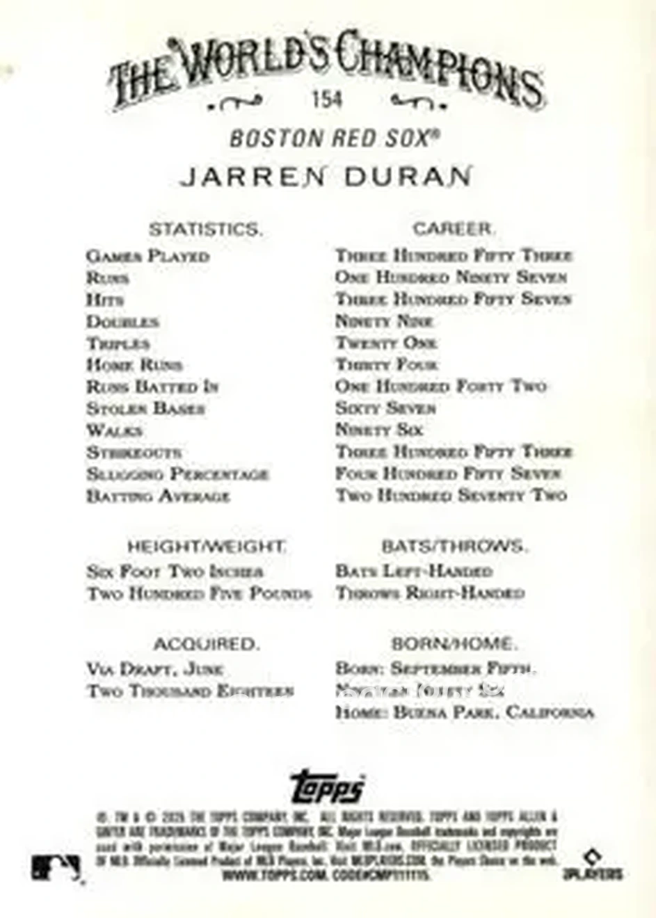 Back of Jarren Duran