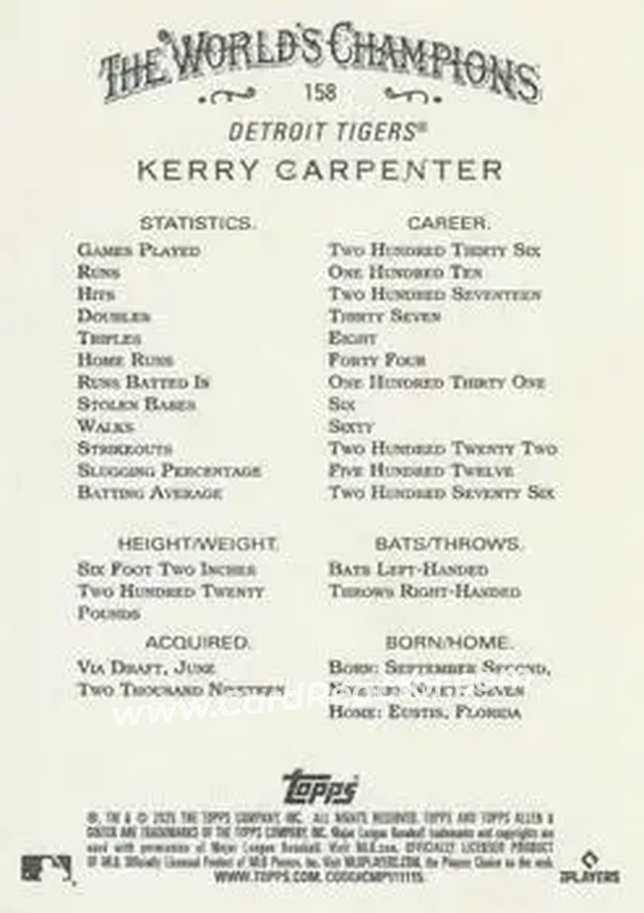 Back of Kerry Carpenter
