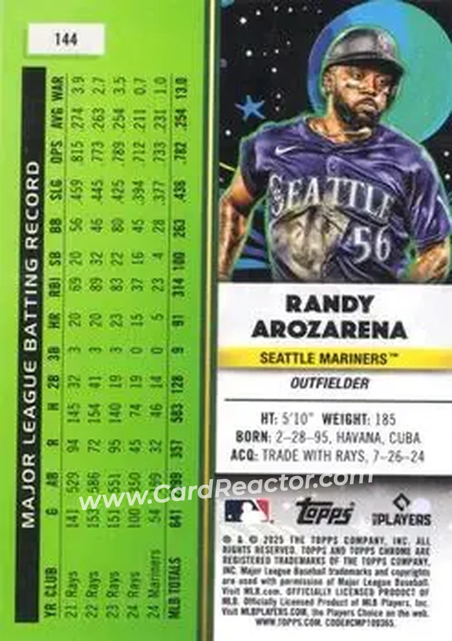 Back of Randy Arozarena