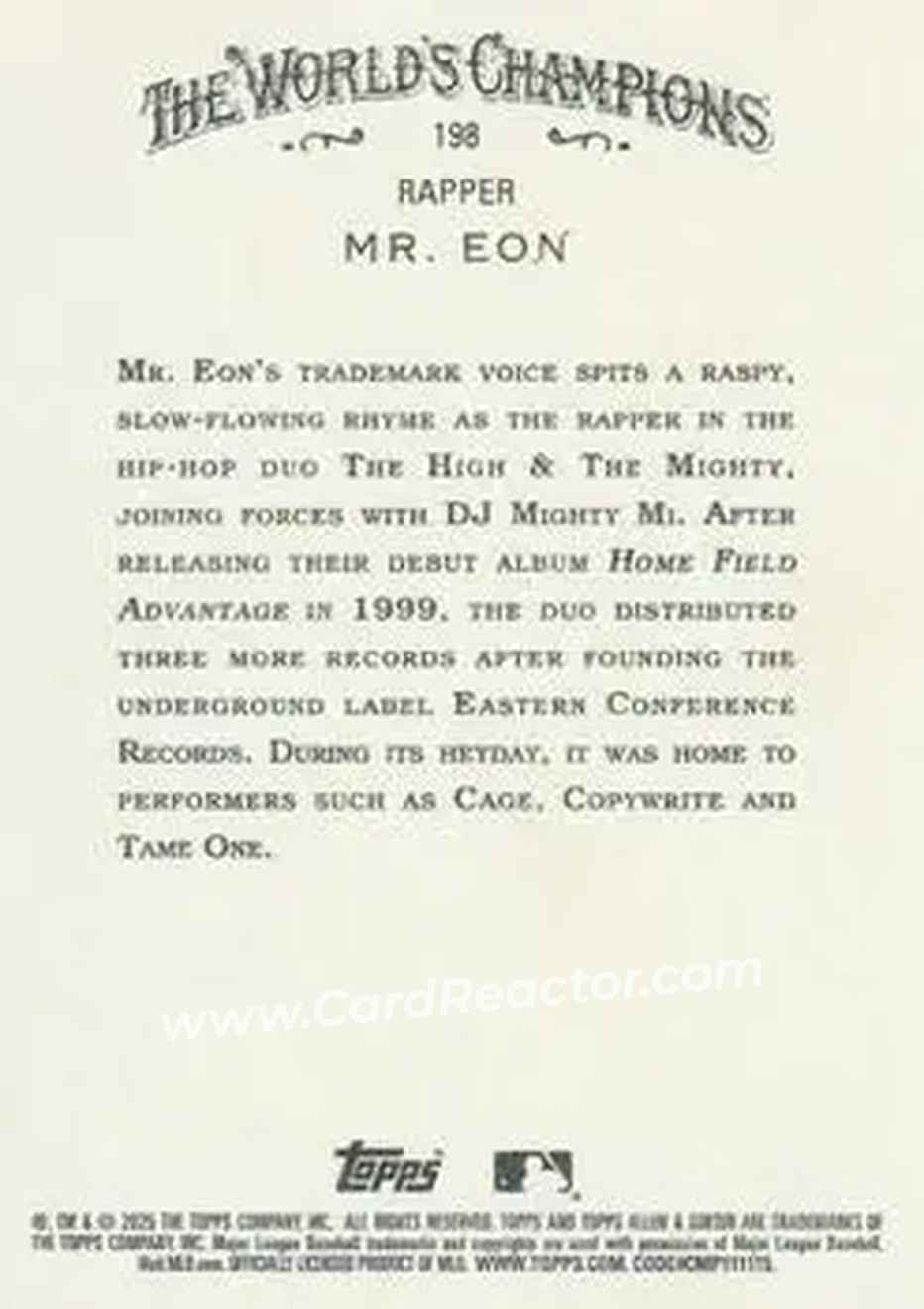 Back of Mr. Eon