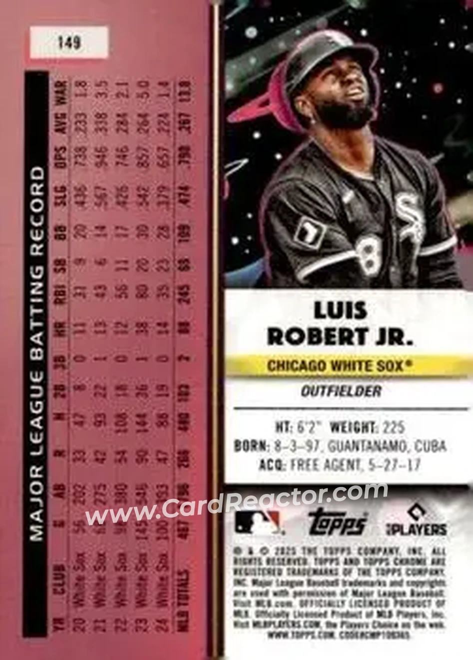 Back of Luis Robert Jr.