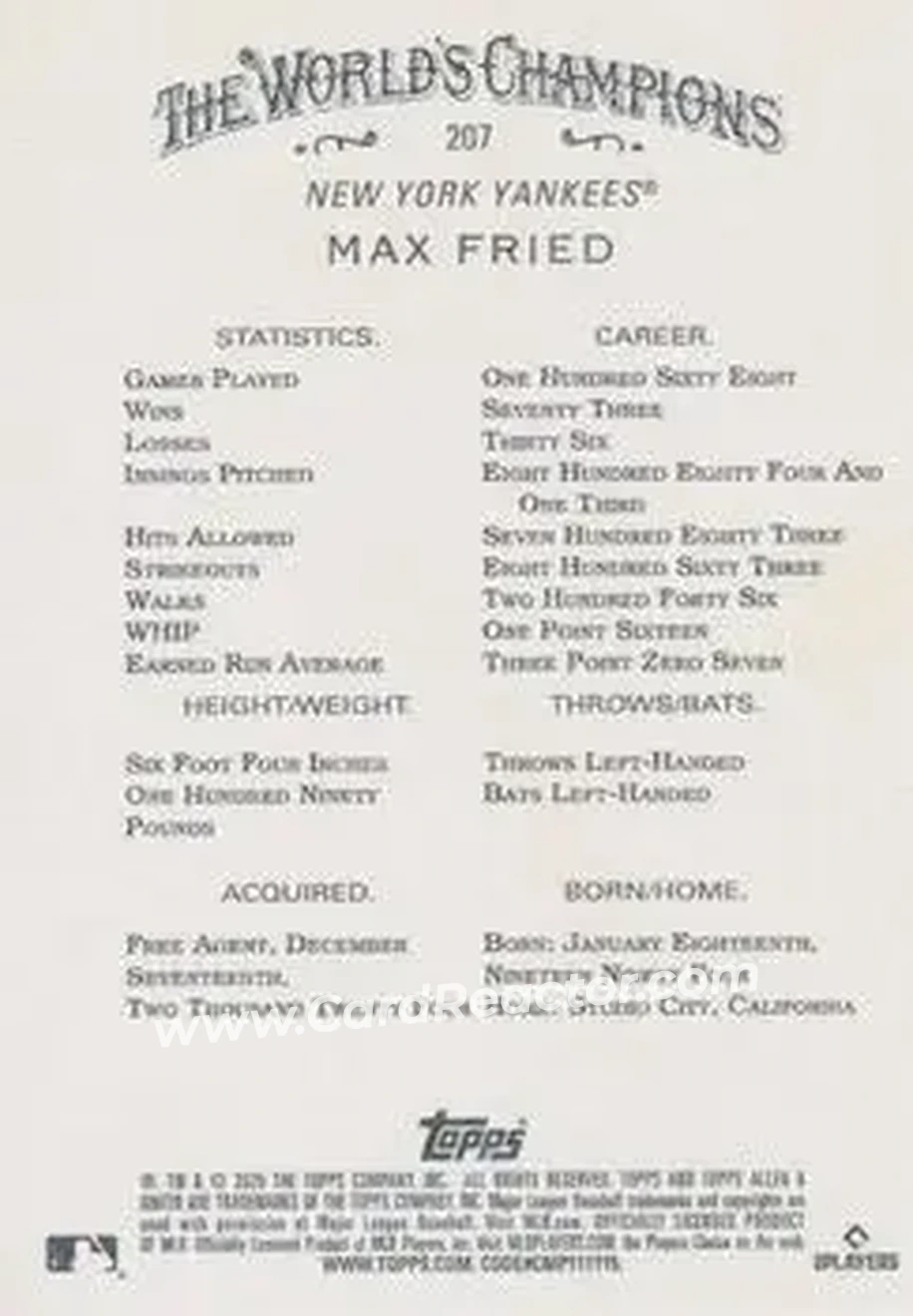 Back of Max Fried