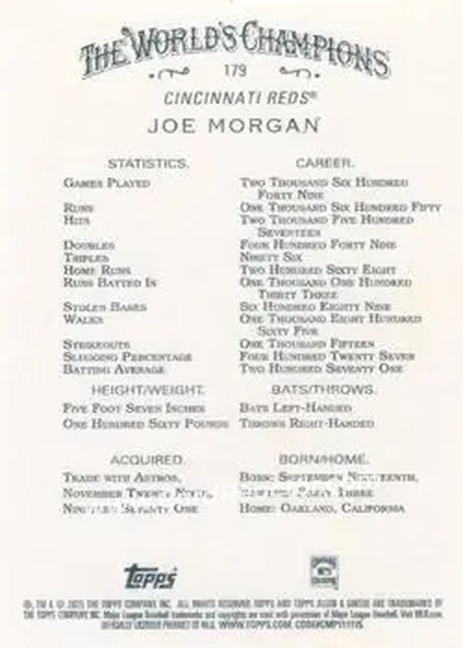 Back of Joe Morgan