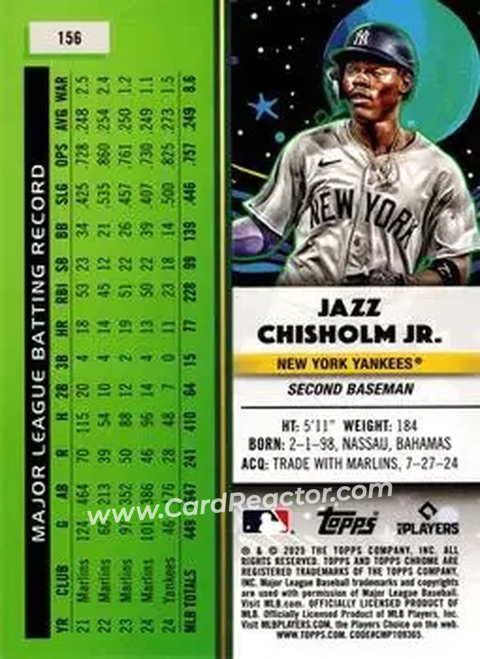Back of Jazz Chisholm Jr.