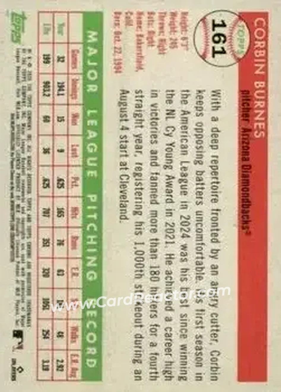 Back of Corbin Burnes