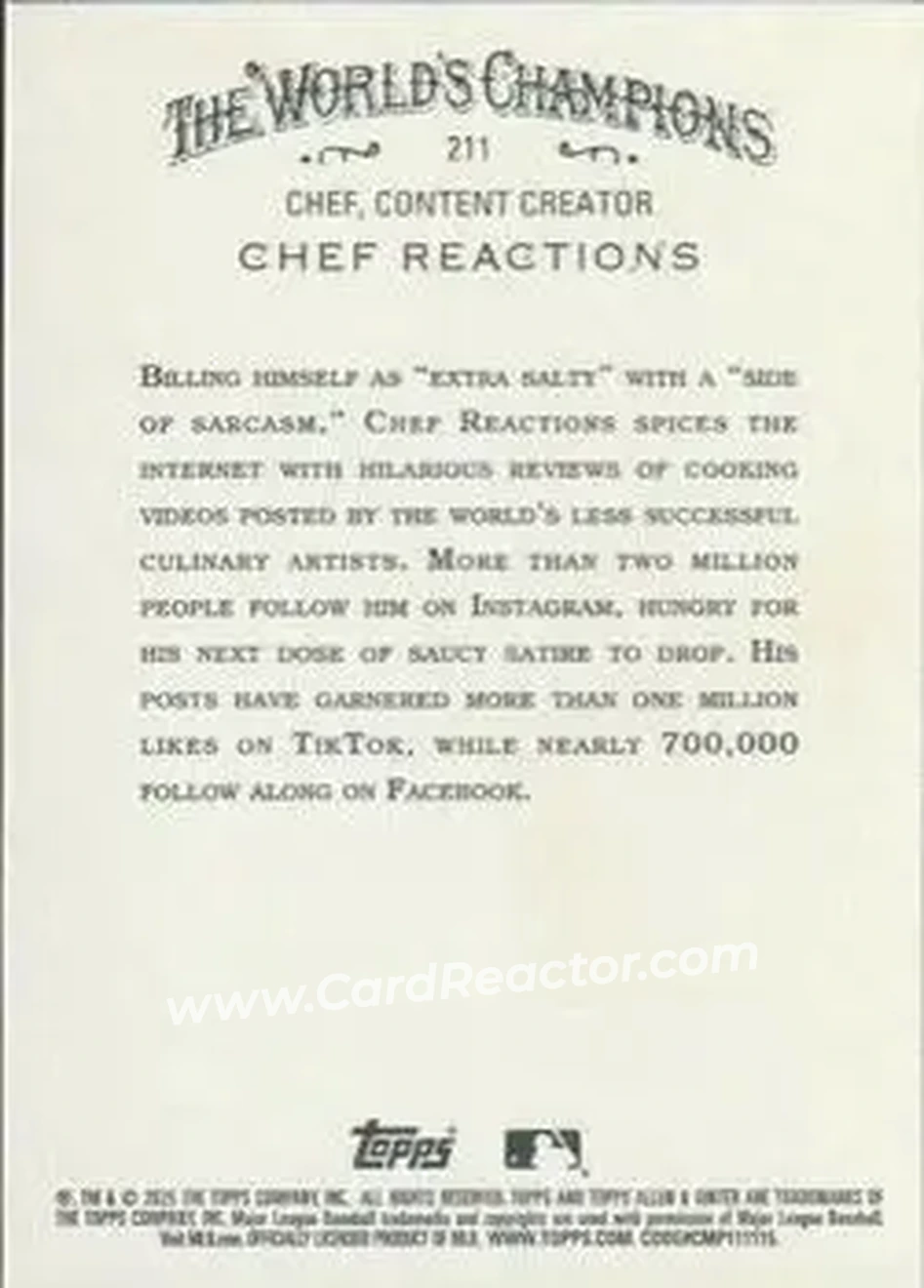 Back of Chef Reactions