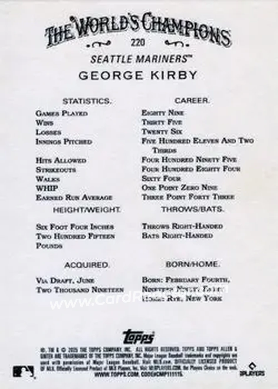 Back of George Kirby