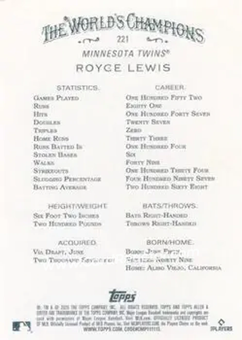 Back of Royce Lewis
