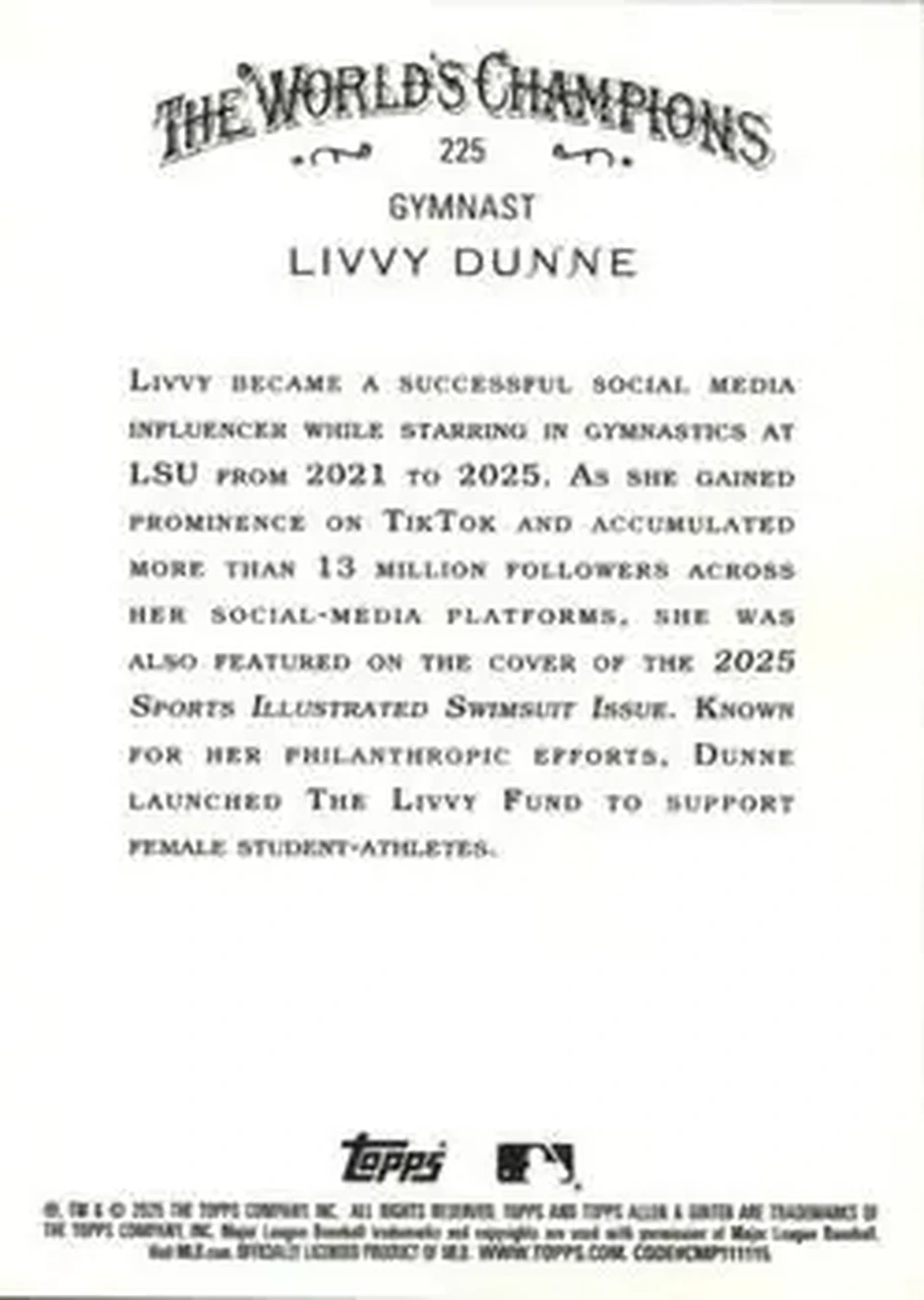 Back of Livvy Dunne