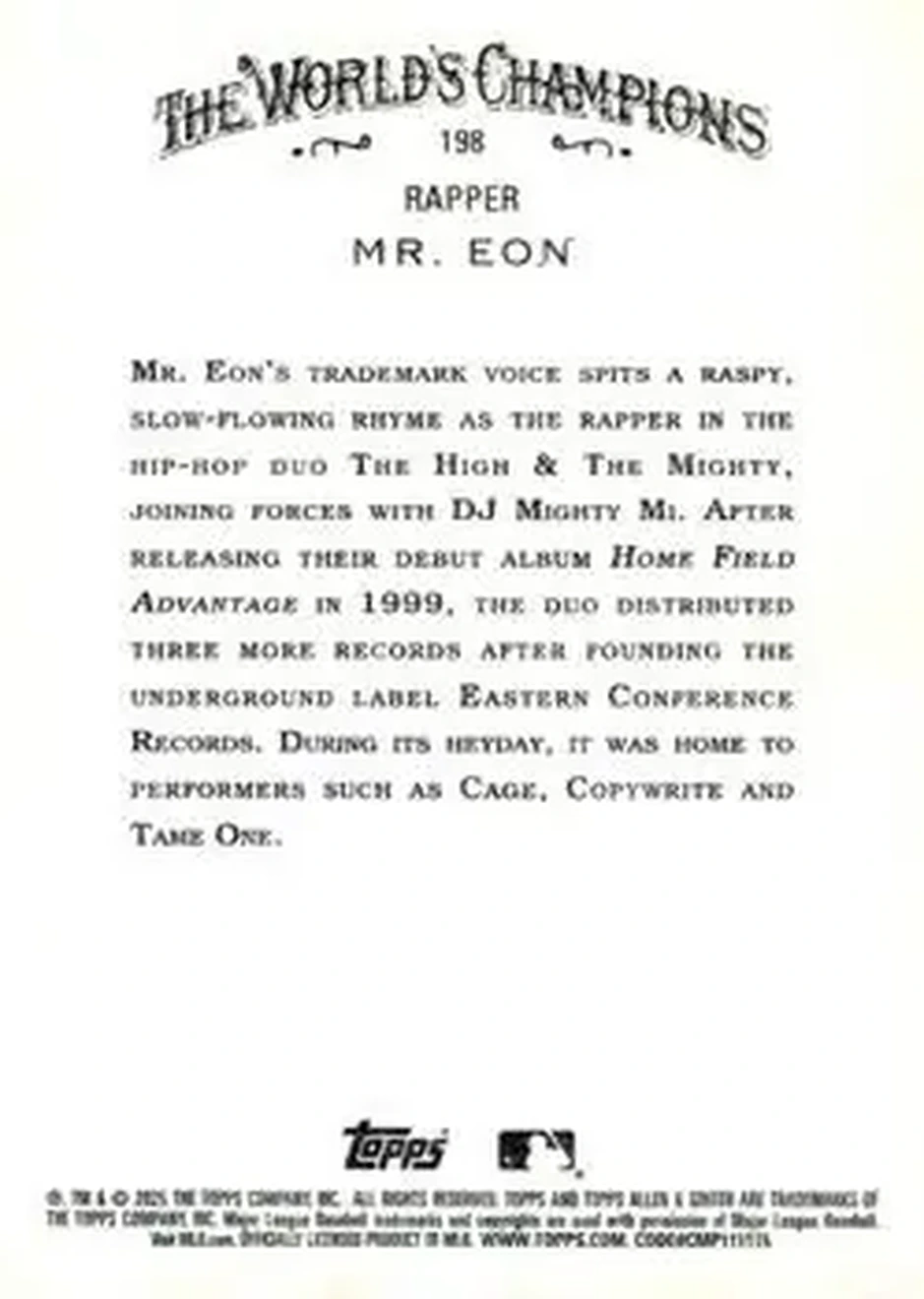 Back of Mr. Eon