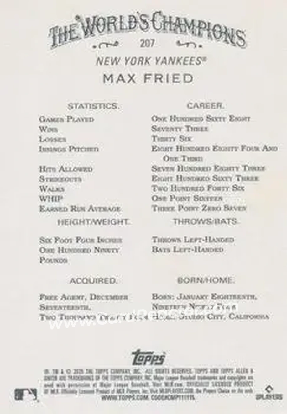Back of Max Fried