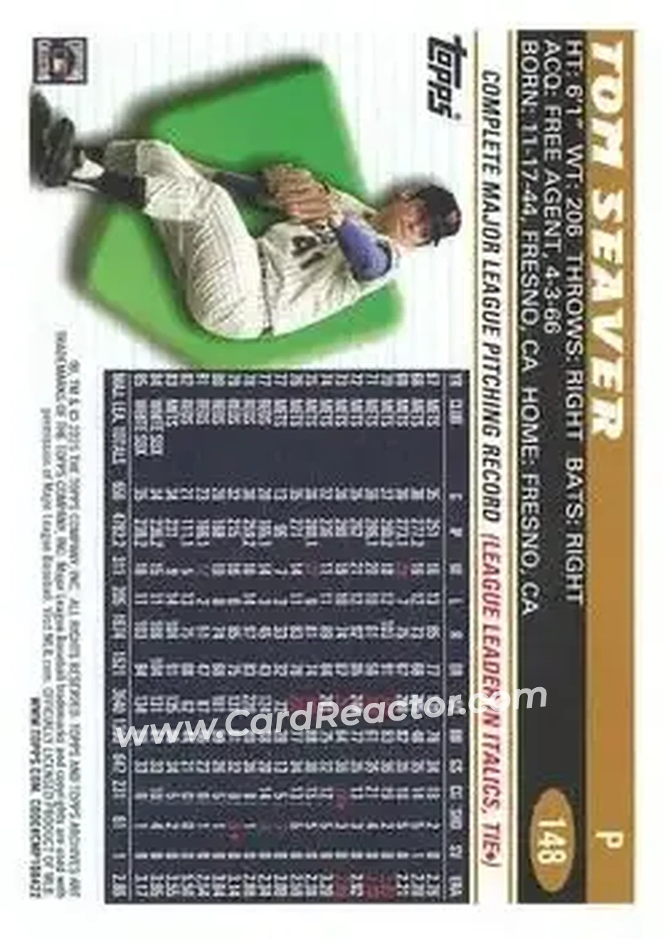 Back of Tom Seaver