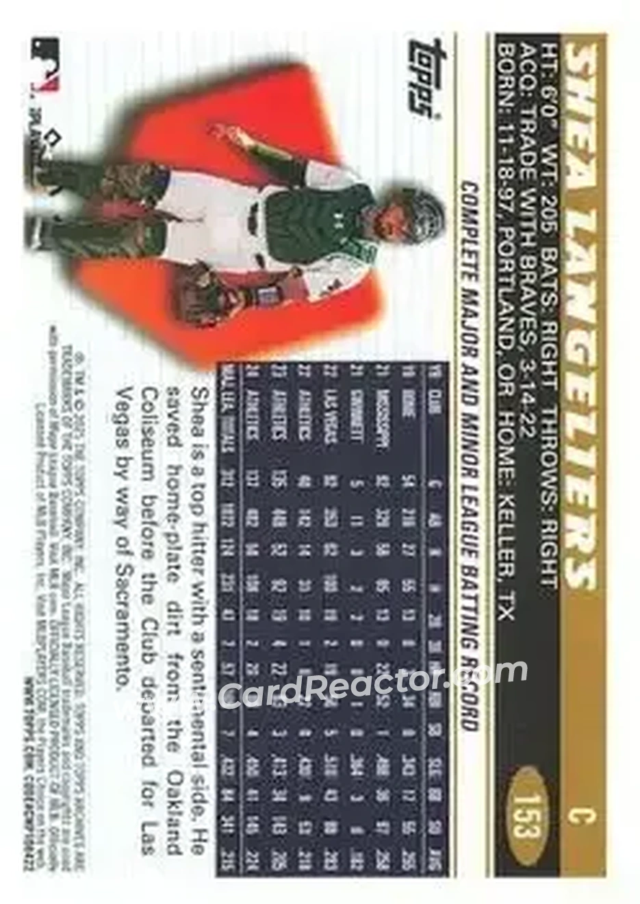 Back of Shea Langeliers