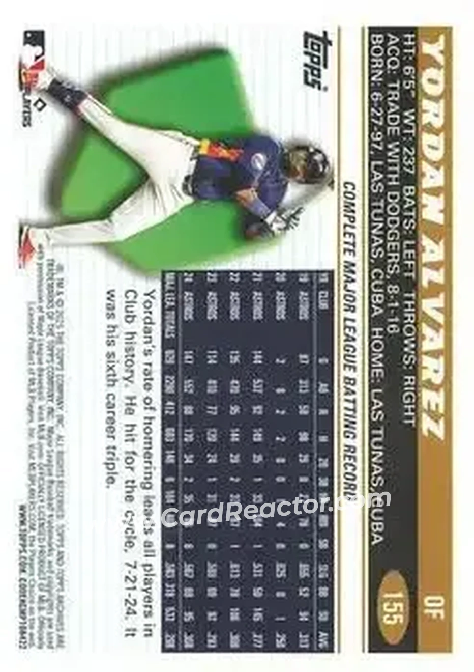 Back of Yordan Alvarez