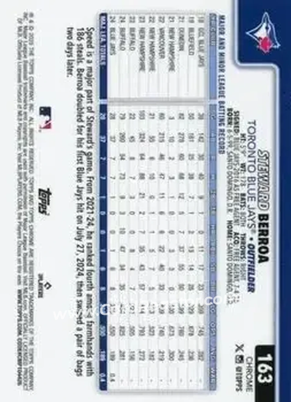 Back of Steward Berroa