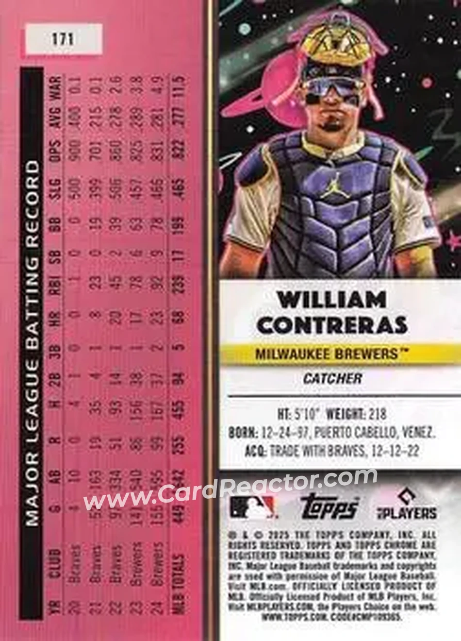 Back of William Contreras