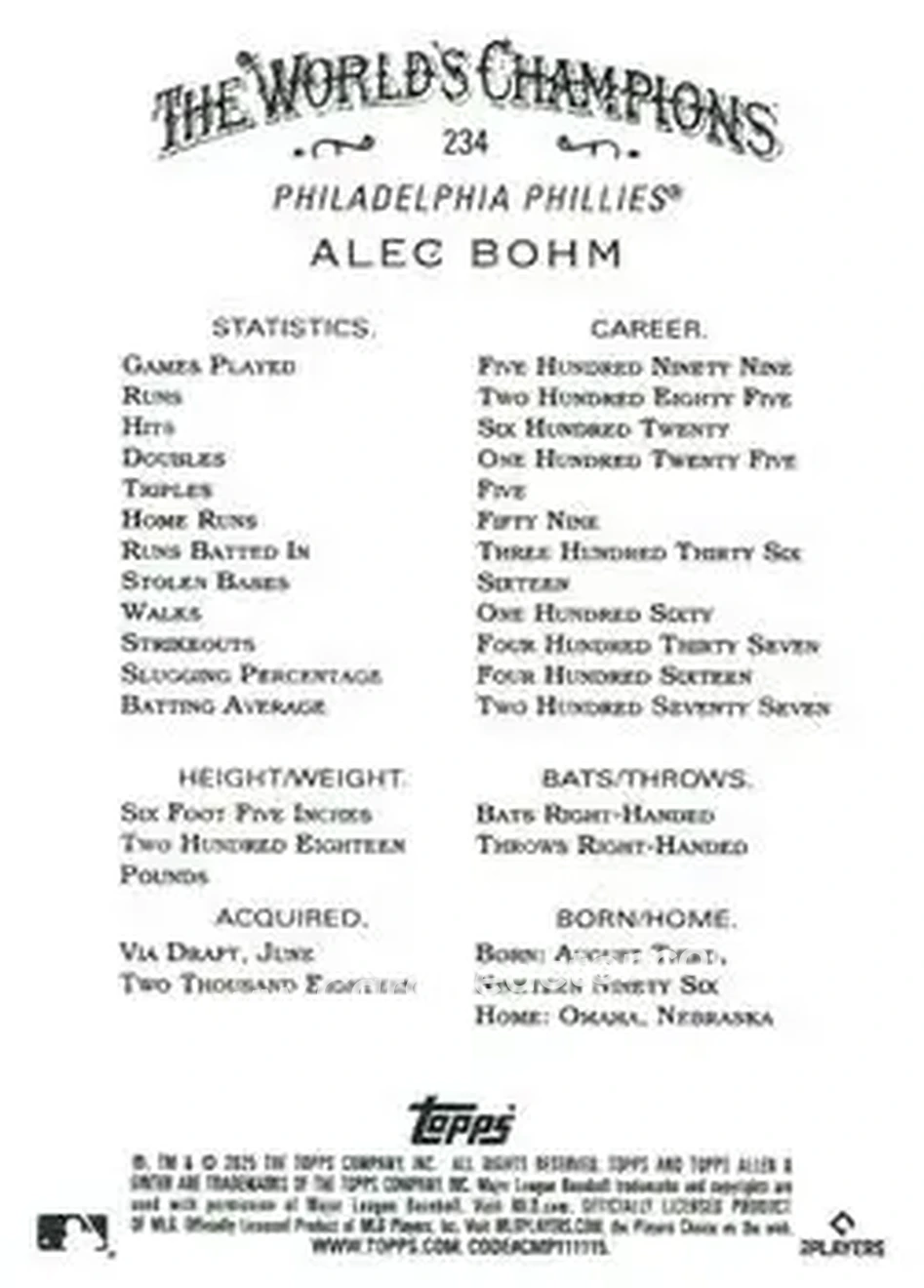 Back of Alec Bohm
