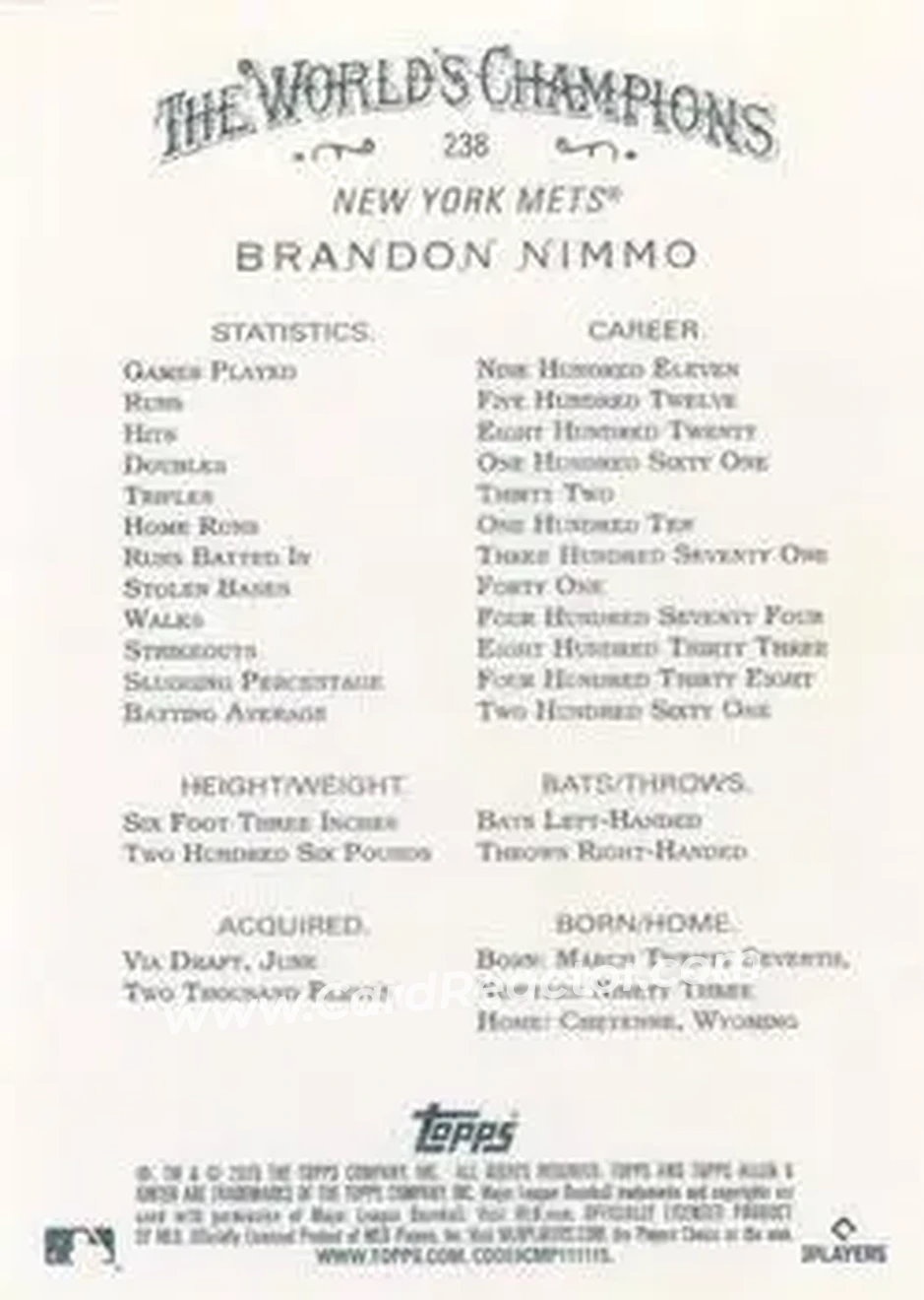 Back of Brandon Nimmo