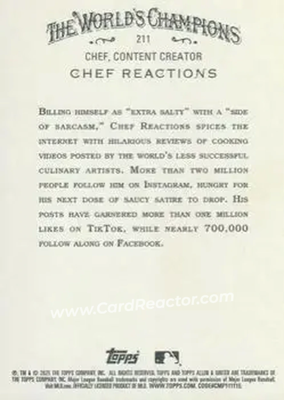 Back of Chef Reactions