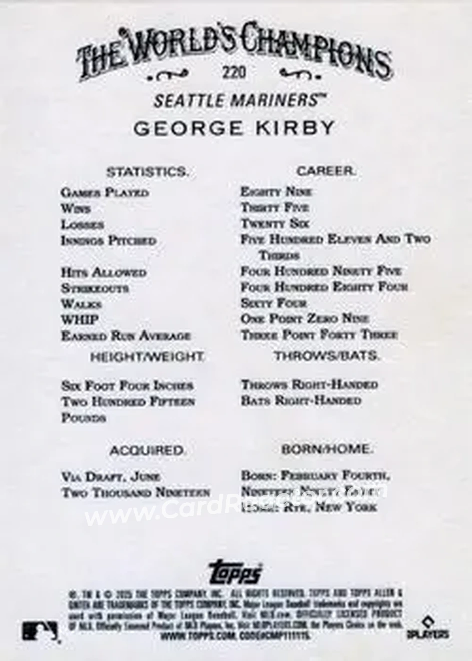 Back of George Kirby