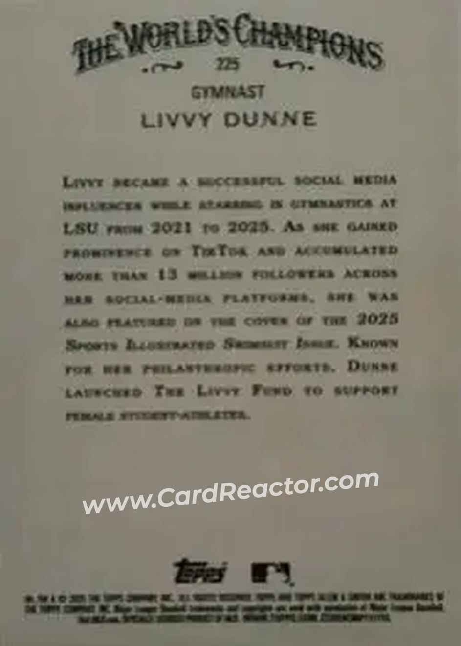 Back of Livvy Dunne