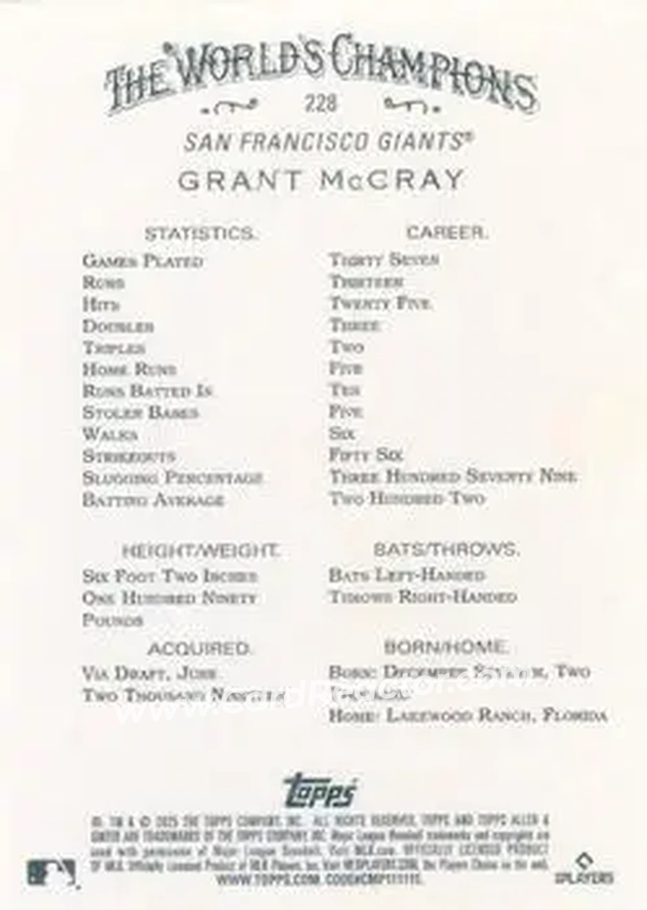 Back of Grant McCray